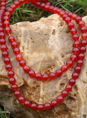 天然红色圆珠散珠 4-6-8-10-12-14-16mm白石加色 diy饰品穿珠配件