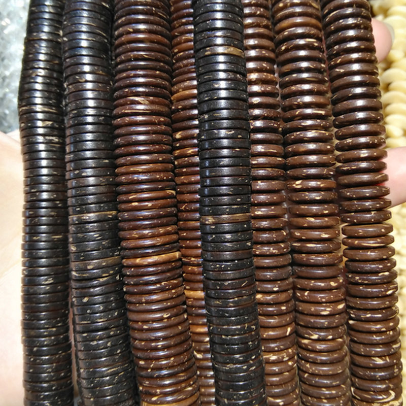 diy天然椰壳棕色手工半成品散珠