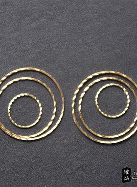 纯铜批花圆圈 14/25/30mm圆环闪闪圈原铜配件diy耳环饰品材料爆款