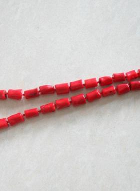 海竹仿珊瑚项链8*16mm高大上红色