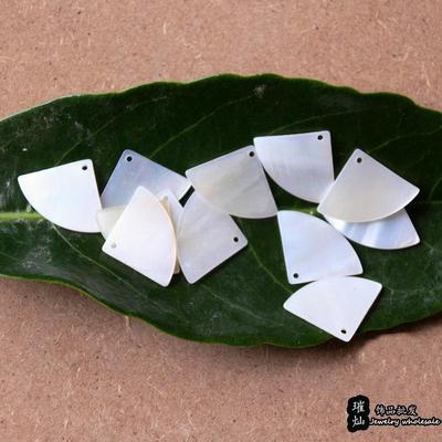 diy天然贝壳扇形耳环发簪坠子