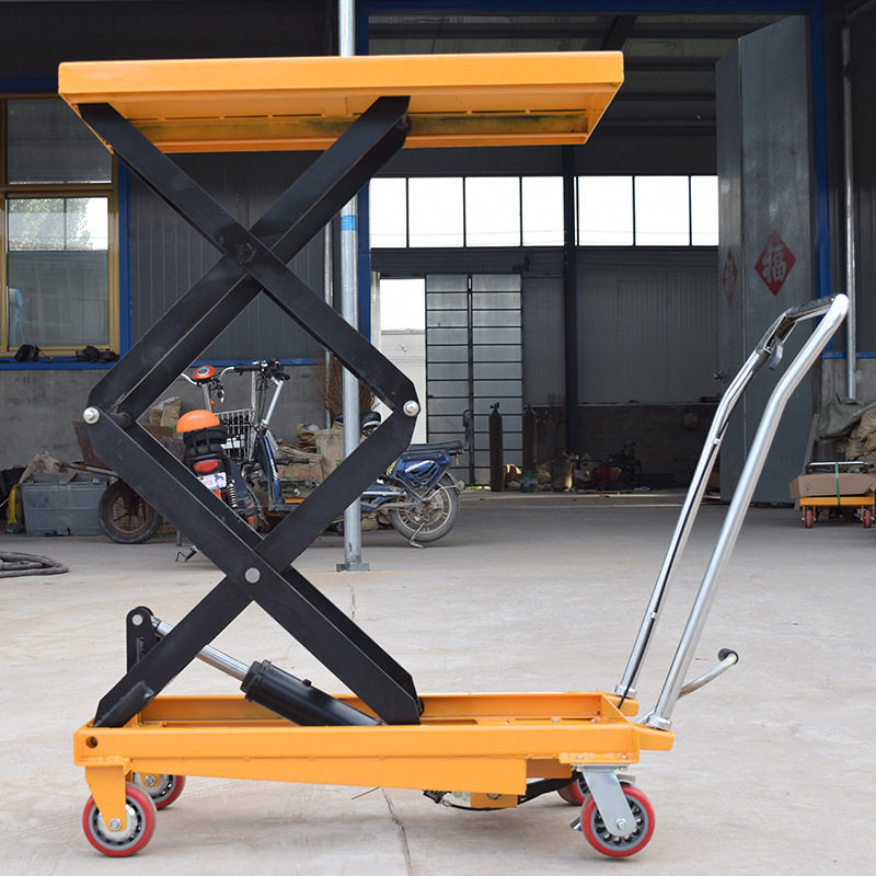 小型手动液压升降平台车小推车移动式作业平台仓库搬运工具搬运车