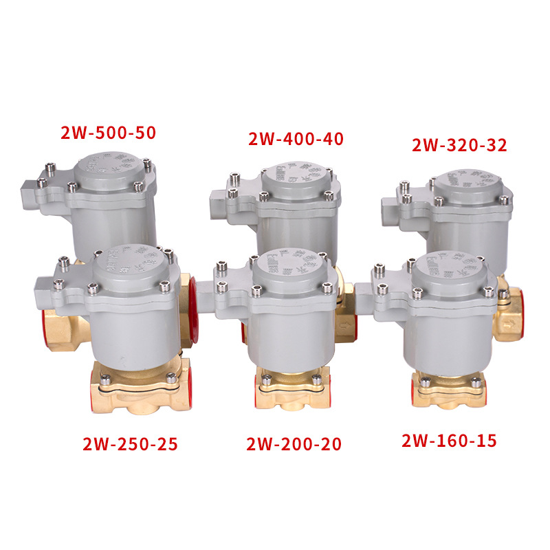 常闭型黄铜电磁阀隔爆气阀2W-32.40.50二位二通直动式电磁阀