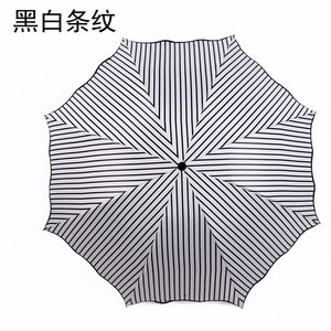 厂供条纹雨伞女折叠防晒晴雨两用遮阳伞韩国学生创意超轻太阳伞