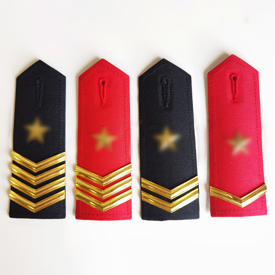 新款物业保安弧型金属肩章酒店安保拐杠红色肩牌保安配饰影视道具