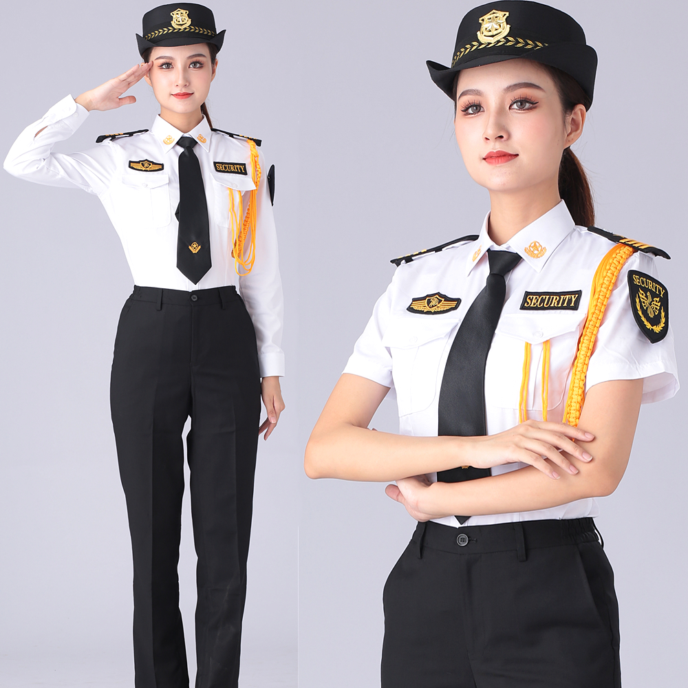 2023女款物业保安形象制小区门卫酒店安保白色衬衣礼宾服女工作服