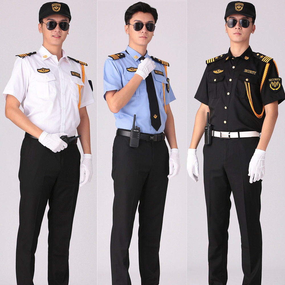 新款物业保安夏季制服售楼部门卫停车场酒店安保短袖衬衫男工作服