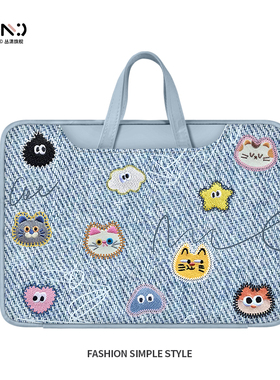 丛潇 牛仔猫咪笔记本电脑包适用苹果macbook15点6寸手提包小新air13华为matebook联想女14高颜值pro16内胆包