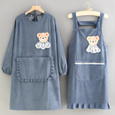 条绒长袖 围裙厨房家用透气做饭罩衣围腰女防污餐饮专用上班工作服