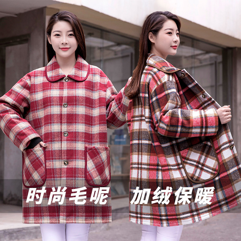 韩版加厚毛呢罩衣加绒长袖防风围裙厨房家用上班外套女保暖工作服,家庭/个人清洁工具,围裙,淘宝优惠券,粉丝福利购,淘宝优惠卷