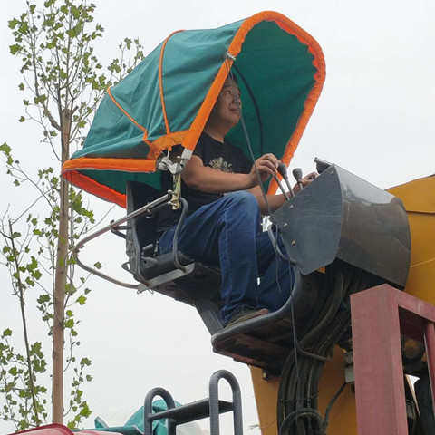 随车吊折叠车篷避雨遮阳棚伞吊随车野外作业户外鹏吊车篷篷 - 实物图