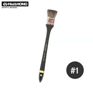 新品112水彩板刷刷子长杆黑牛耳毛排刷水彩画笔1号