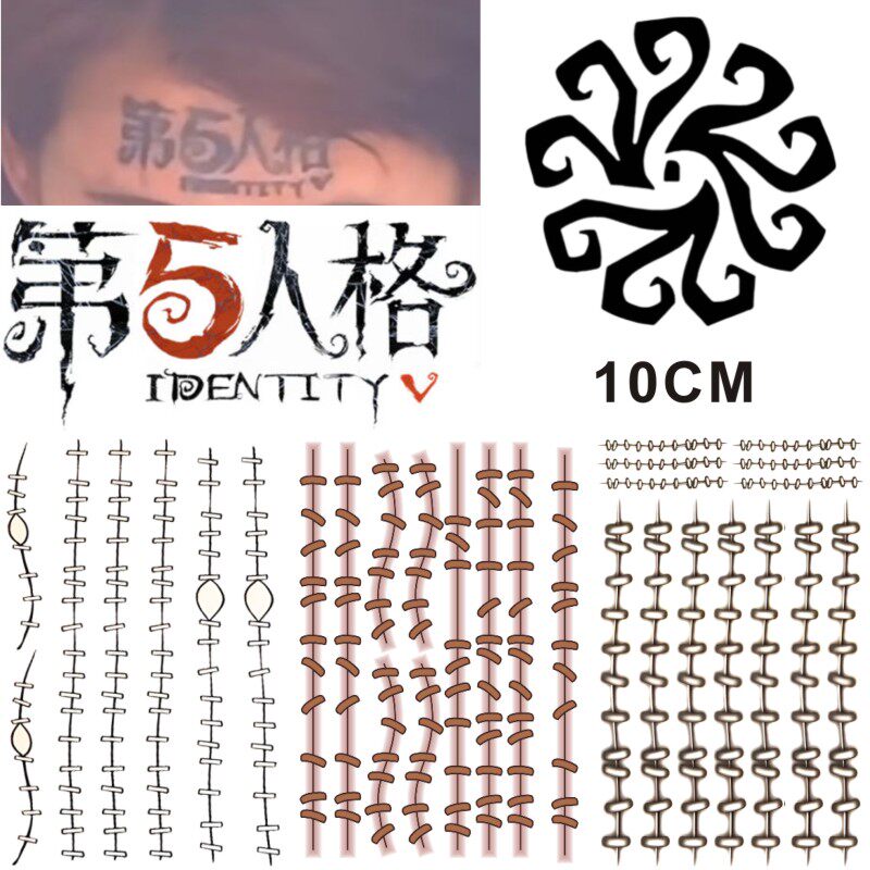 第5五人格缪斯印记图标纹身贴园丁祭师杰克缝线疤痕伤疤cos约瑟夫