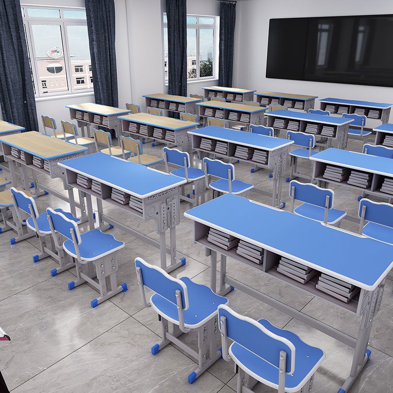 中小学生课桌椅双人写字桌学校书桌家用儿童学习桌培训班读书桌子