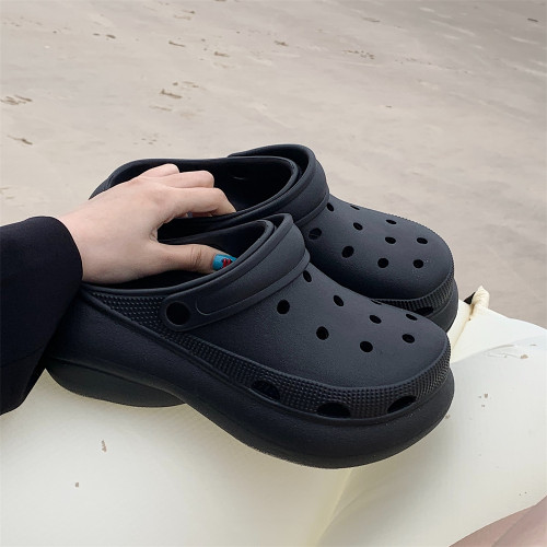 夏天增高厚底网红洞洞鞋女