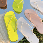 日系ins纯色简约软底果冻带人字拖夏季 女 学生外穿防滑夹脚沙滩鞋