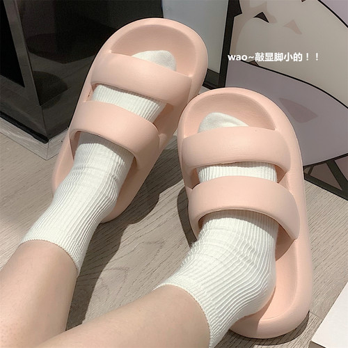 夏季情侣eva厚底潮牌双带凉拖鞋