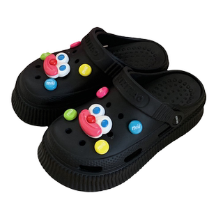 大眼青蛙嘴DIY立体鞋扣趣味可爱可拆卸鞋花时尚彩色豆鞋子装饰品