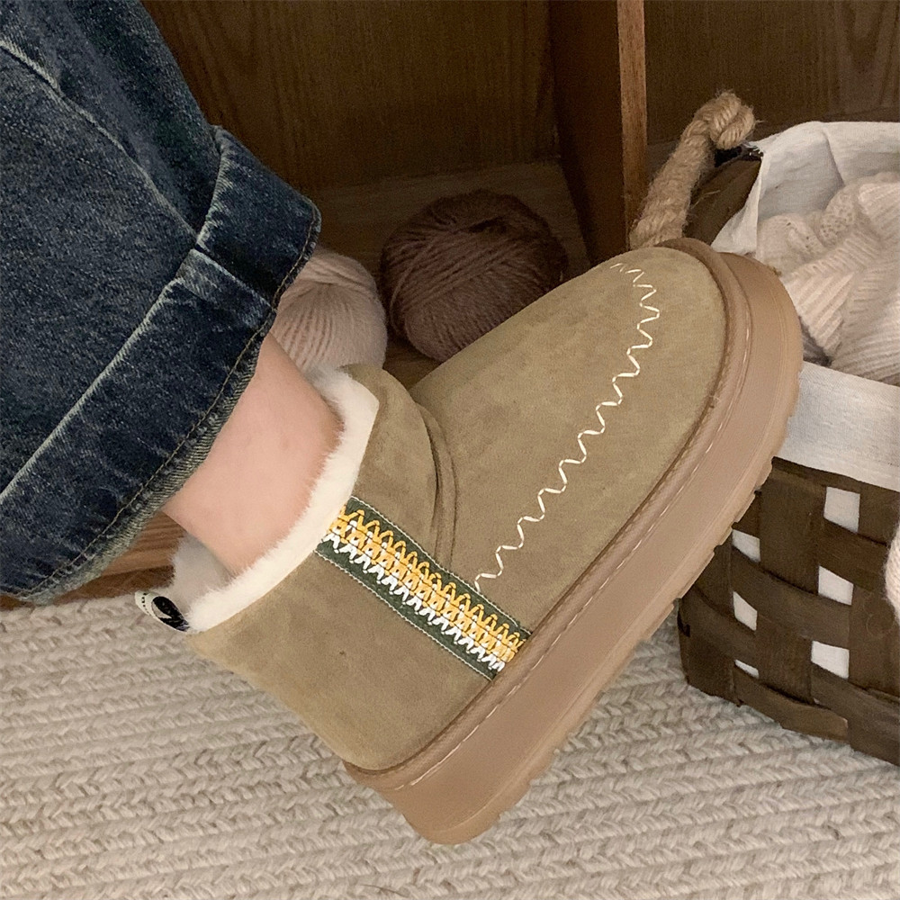 民族风新款时尚厚底加绒百搭雪地靴女冬季保暖网红高级感复古棉靴,女鞋,时尚雪地靴,淘宝优惠券,粉丝福利购,淘宝优惠卷