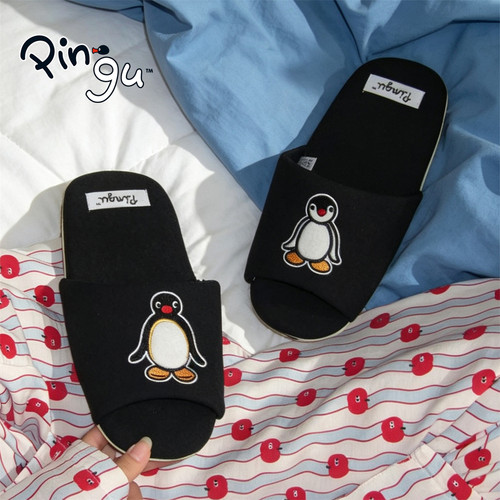 正版pingu企鹅棉布拖鞋男女四季