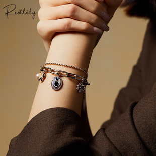 【清融&万妮达同款】Riotlily伊丽喵白手链纳财猫爪金属女款
