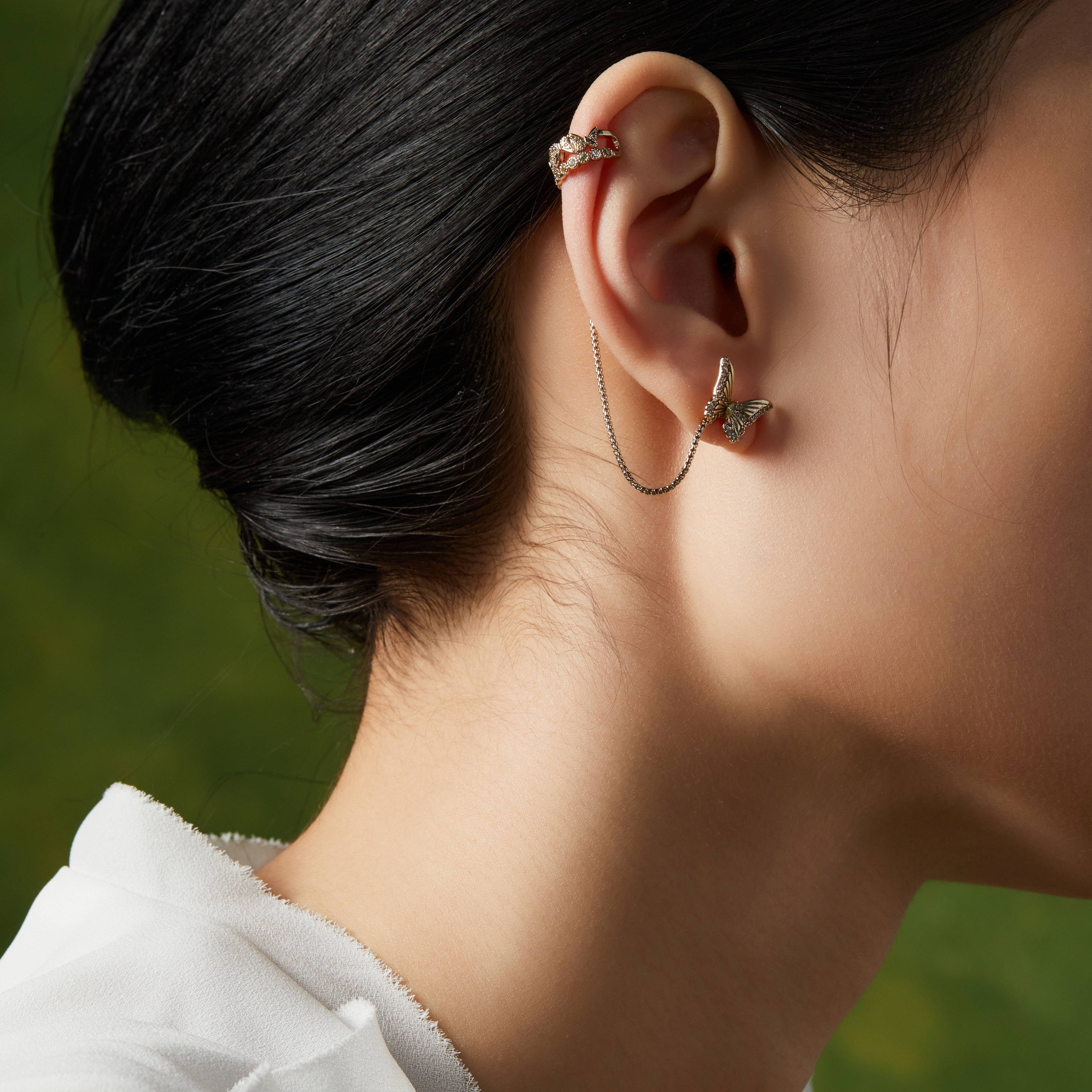 Riotlily艾特里里自由蝶变系列耳环蝴蝶耳骨夹AB款个性七夕礼物