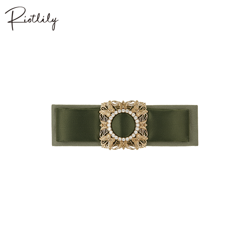 Riotlily/艾特里里自由蝶变系列发饰复古绿横发夹送女友圣诞礼物