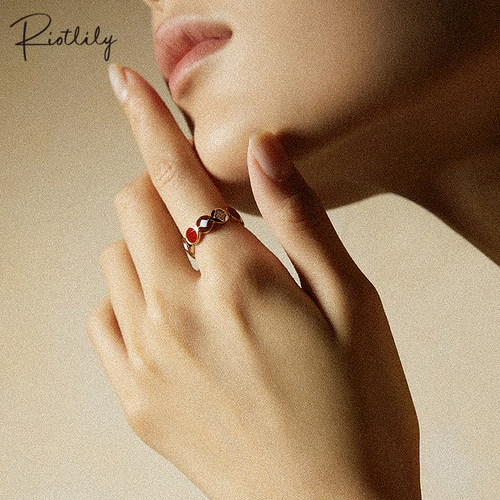 Riotlily艾特里里新年红运戒指开口戒时尚925银女款圣诞礼物