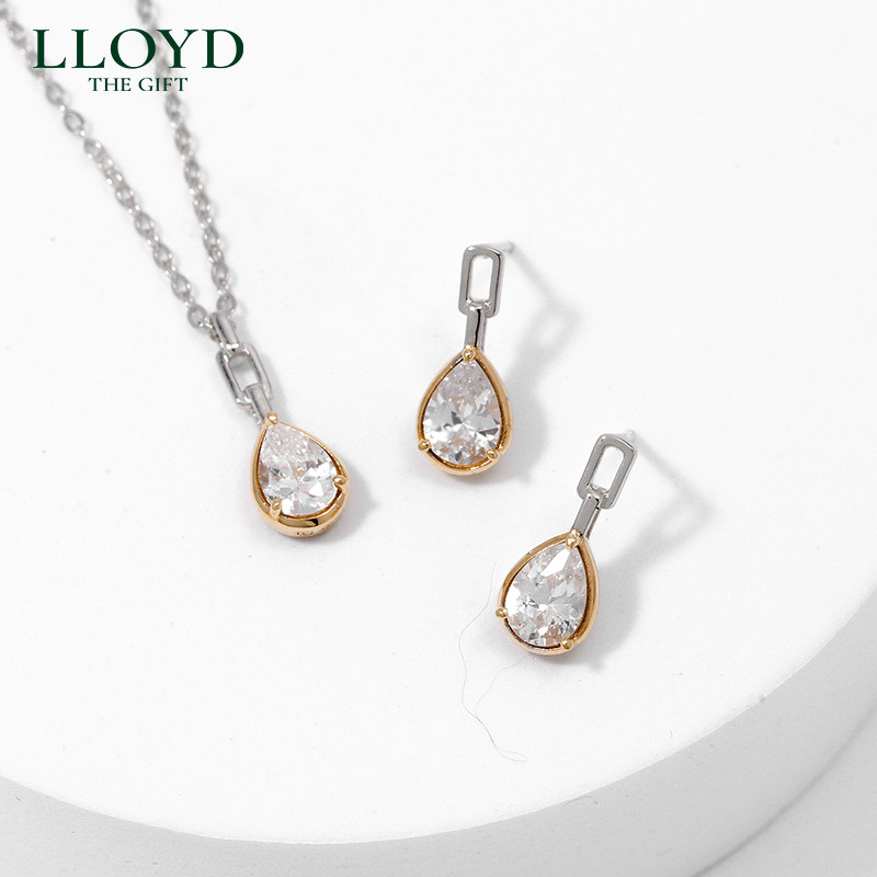LLOYD洛雅蒂正品项链女 L-CARAT钻石水滴项链 韩国小众设计锁骨链