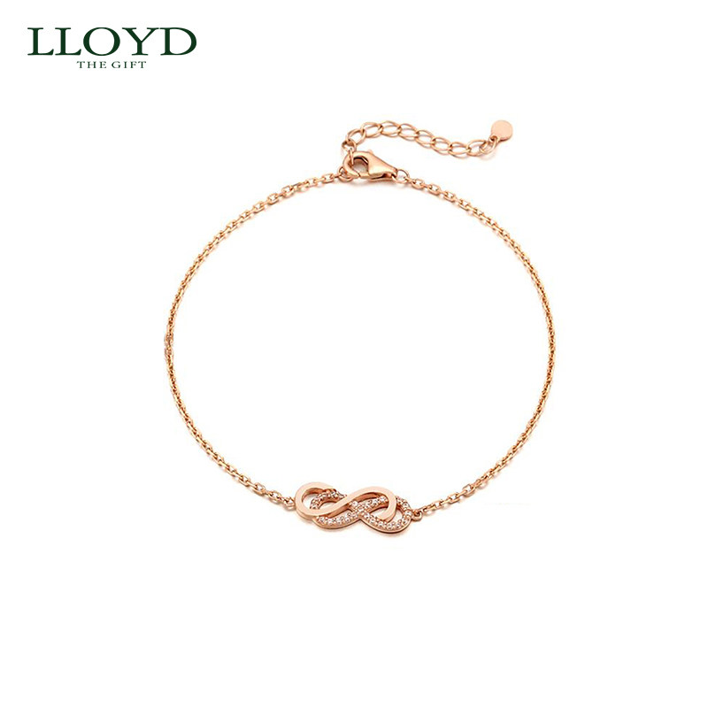 LLOYD洛雅蒂正品手链女 14K金无限之环双层蝴蝶结手链韩国ins送礼