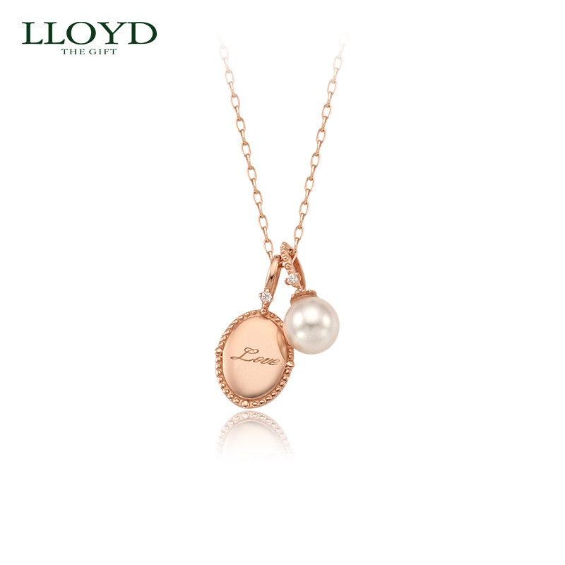 LLOYD洛雅蒂正品项链女 14k珍珠硬币项链 韩国品牌小众设计锁骨链
