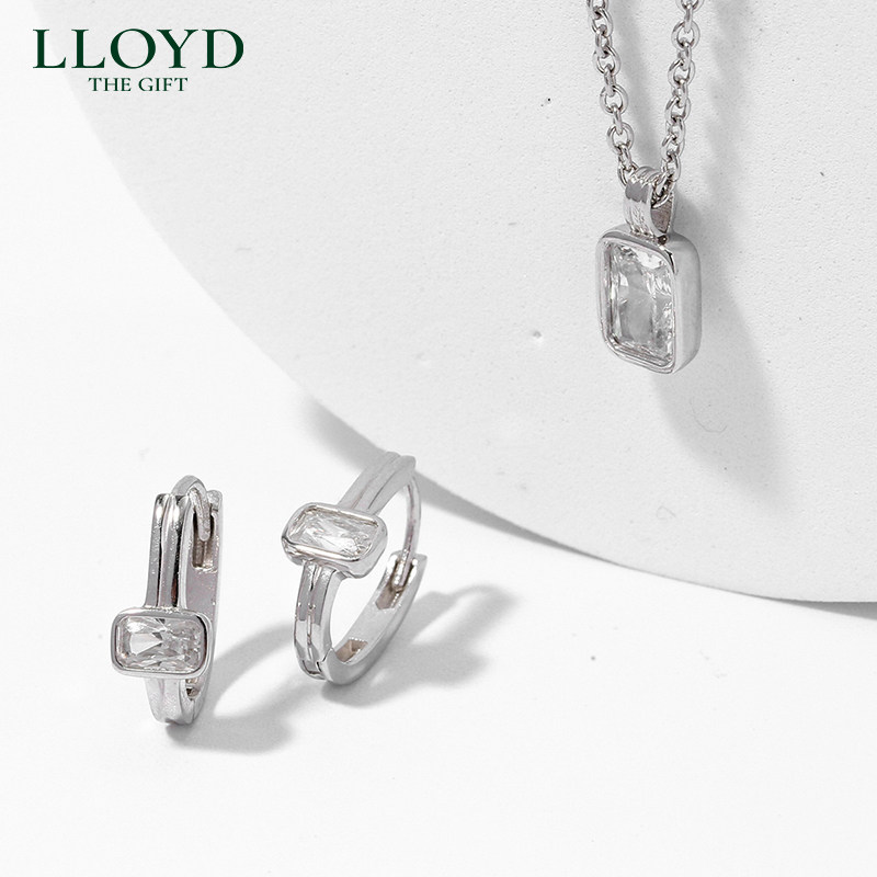 LLOYD洛雅蒂正品项链女 花式切割方形闪耀钻石项链 小众气质简约