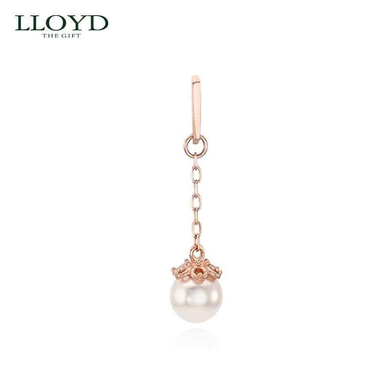 LLOYD洛雅蒂 正品项链女 10K金珍珠吊坠 ins圣诞风 小众设计 简约