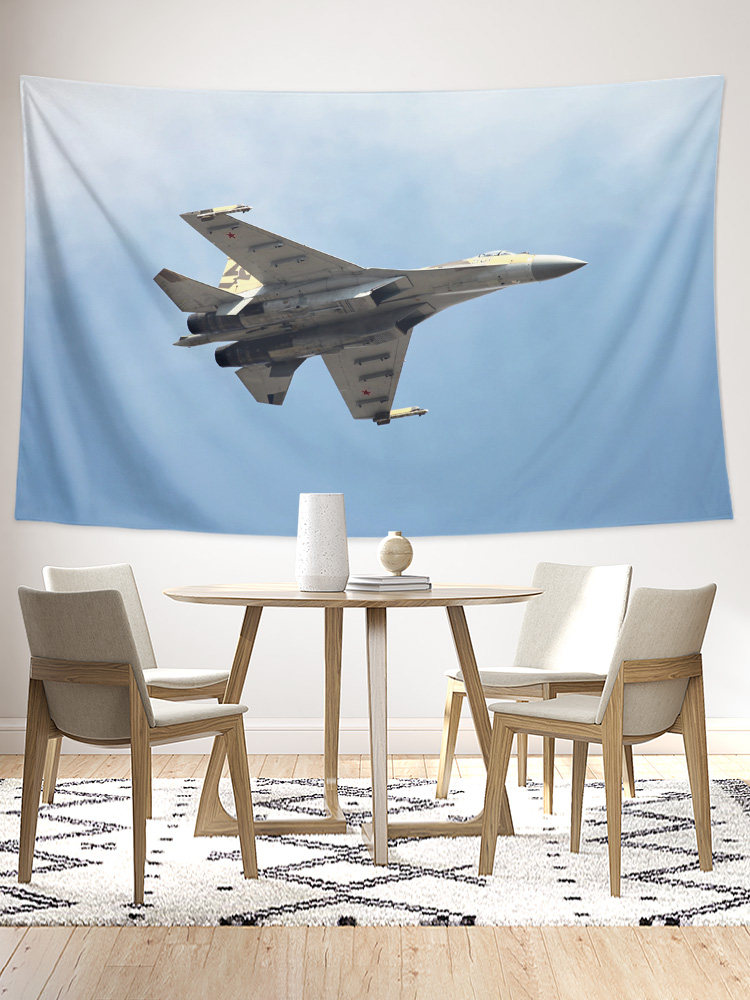 러시아 공군 SU-35 전투기 군용 항공기 주변 장식 포스터 배경 천으로 태피스트리