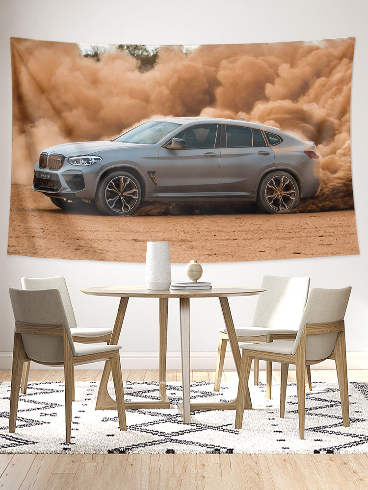 BMW X4 X4M SUV 자동차 미용 세차장 자동차 가게 주변 장식 배경 사진 포스터 교수형 천 태피스트리
