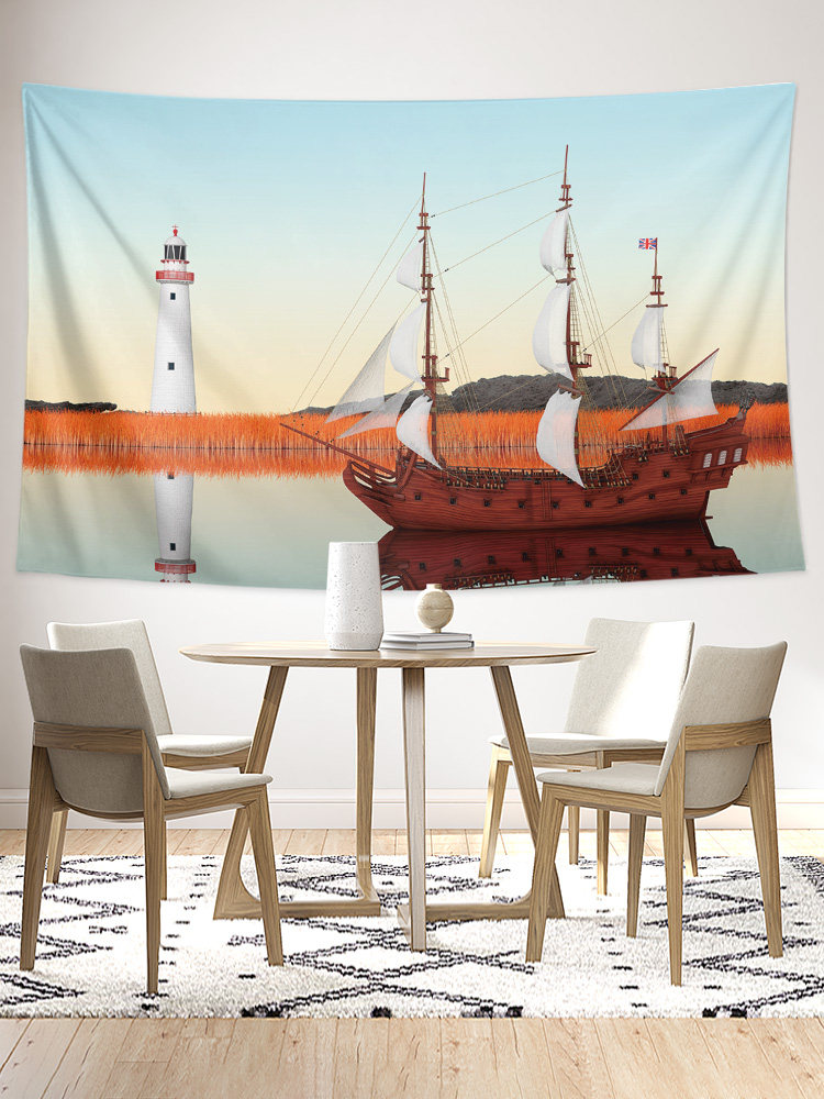 해적선 고대 항해 선박 주변 사진 포스터 크리 에이 티브 침실 룸 장식 그림 배경 벽 천으로 매달려 태피스트리