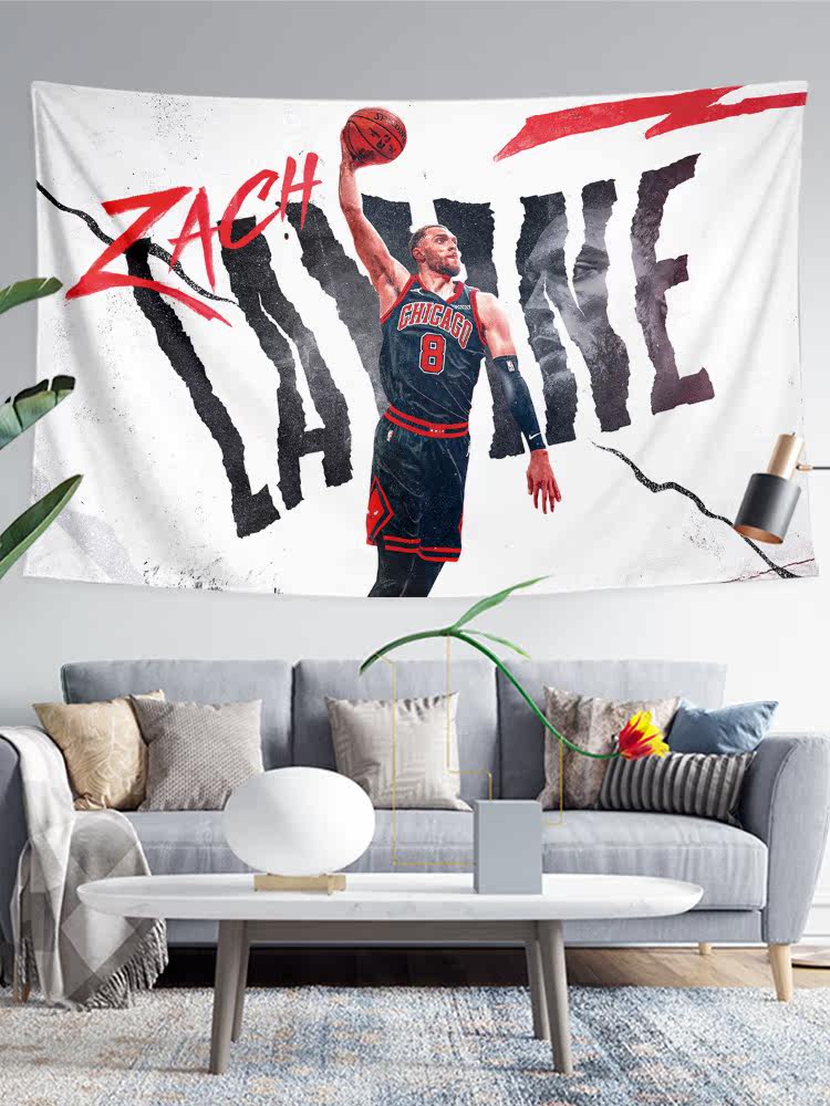 ZACH LAVINE 농구 스타 인터넷 연예인 침실 기숙사 장식 포스터 커버 배경 벽 천으로 교수형 천