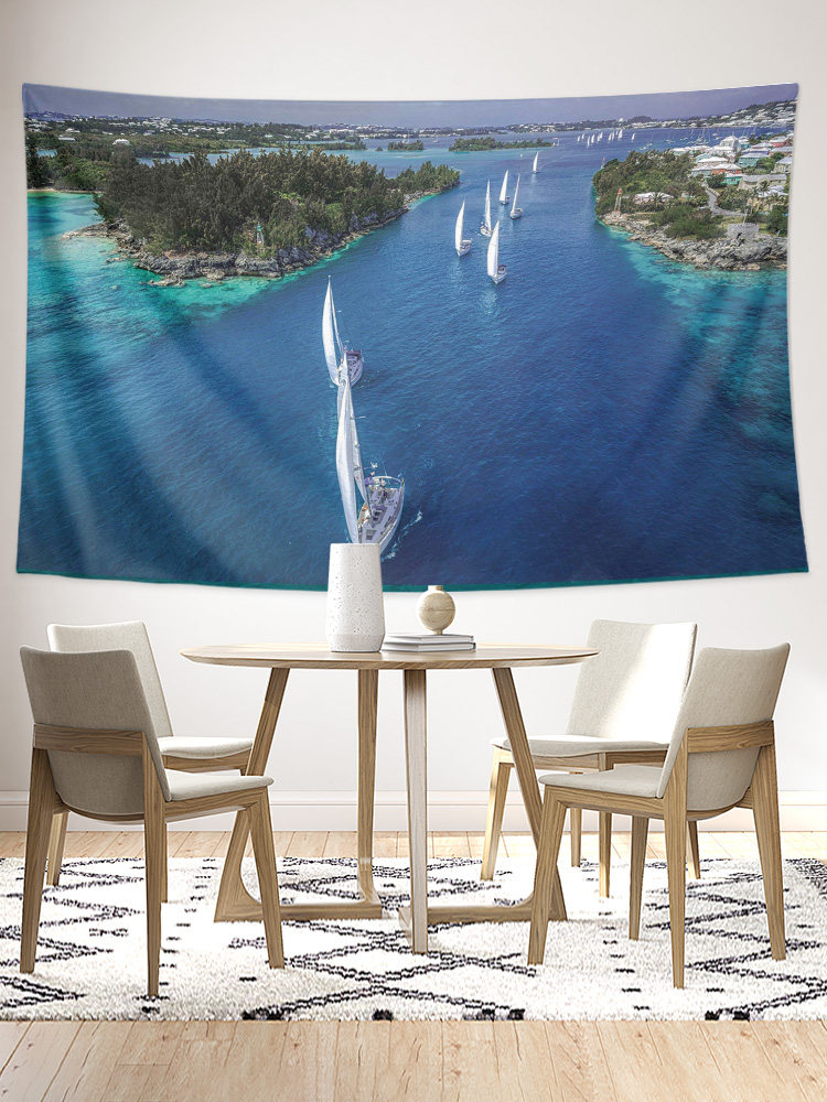 버뮤다 대서양 사모스 섬 인터넷 연예인 머리맡 벽 천으로 장식 배경 천 포스터 교수형 천 태피스트리 그림