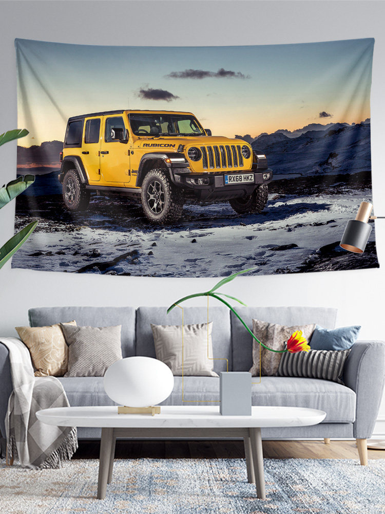 JEEP 지프 랭글러 오프로드 차량 주변 기숙사 침실 장식 포스터 배경 천 교수형 천 벽 취재 태피스트리