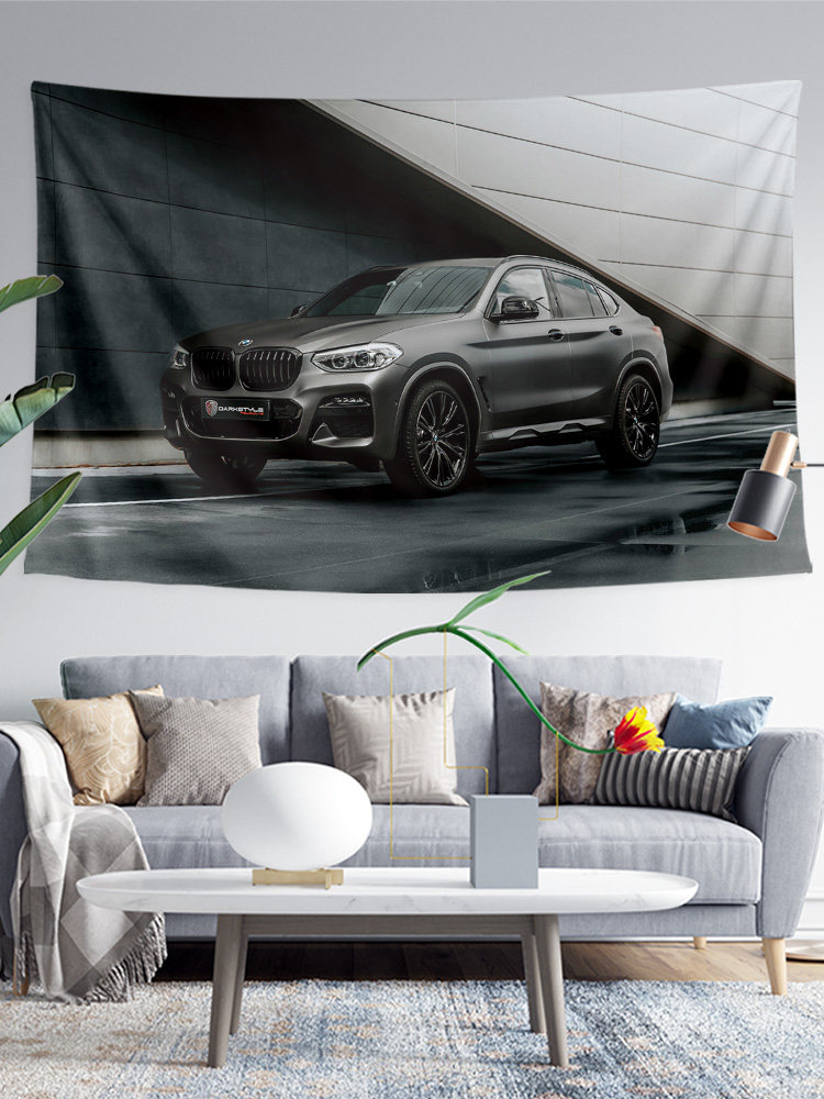 BMW X4 X4M SUV 자동차 미용 세차장 자동차 가게 주변 장식 배경 사진 포스터 교수형 천 태피스트리