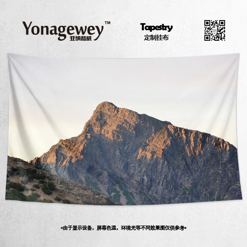 台湾岛玉山山脉公园海岛风景创意周边餐厅装饰背景布挂毯海报挂布