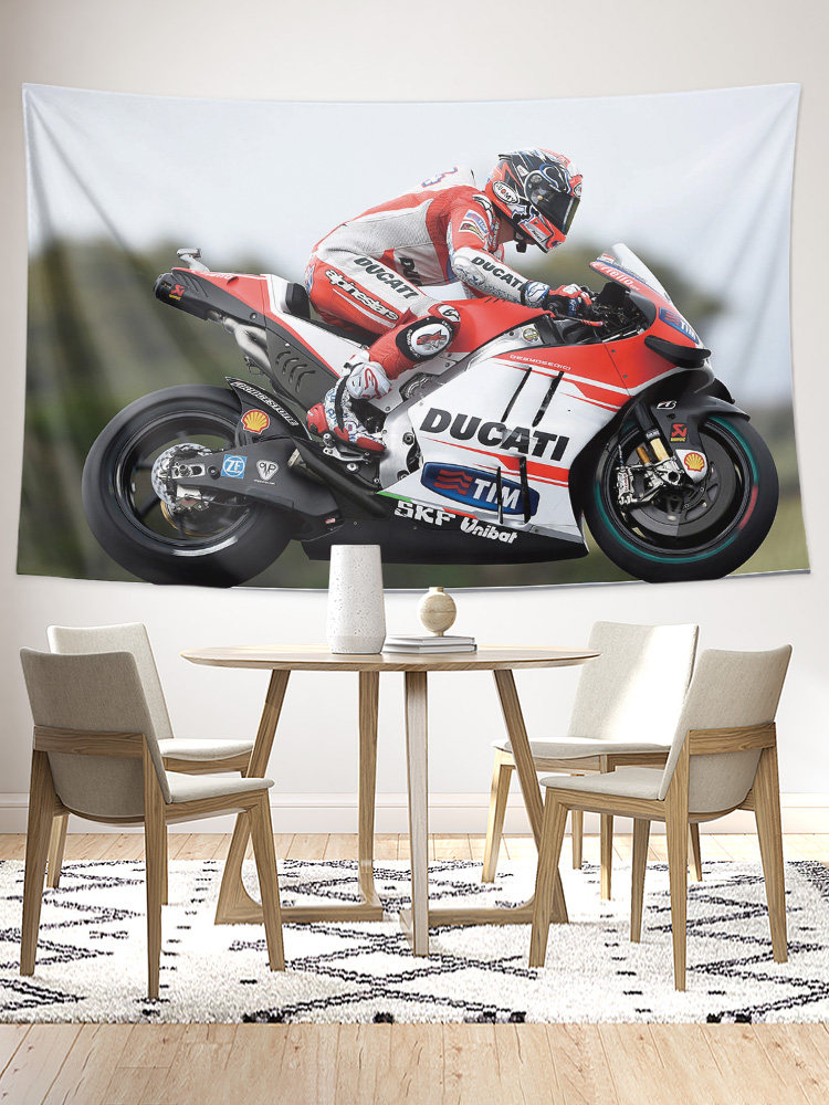MOTOGP DUCATI 팀 DOVIZIOSO 오토바이 경주 장식 포스터 배경 천으로 벽 천 태피스트리