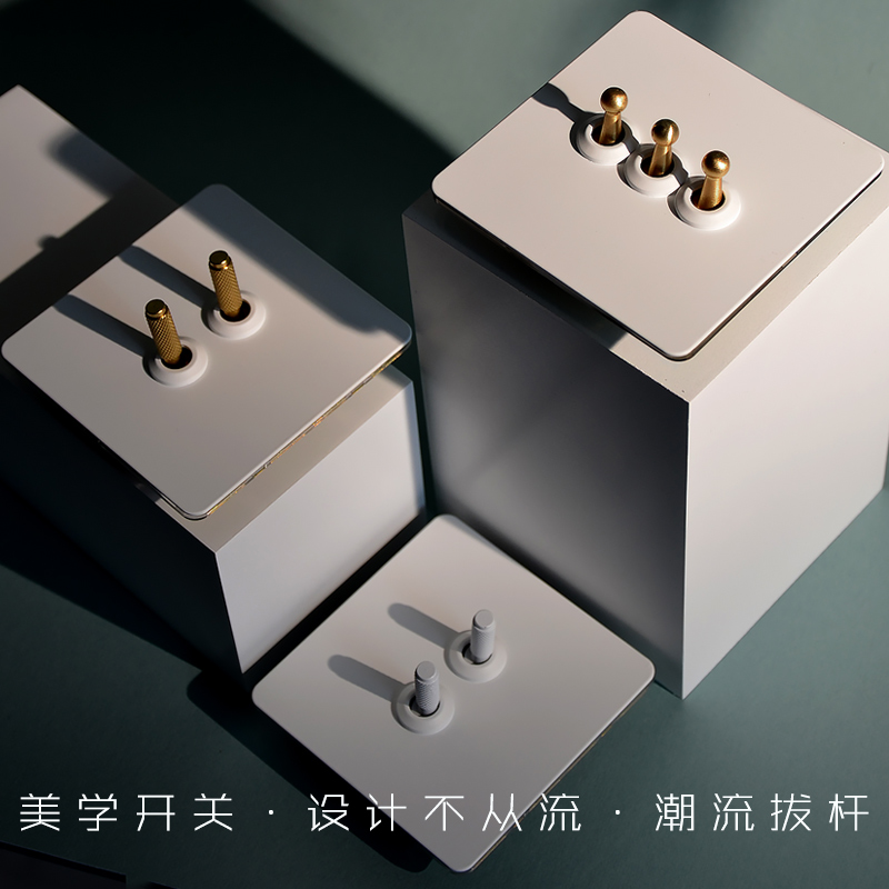 拨杆个性灯开关复古电源双开双控单联一位总控酒店开关面板超薄