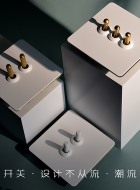 拨杆个性灯开关复古电源双开双控单联一位总控酒店开关面板超薄