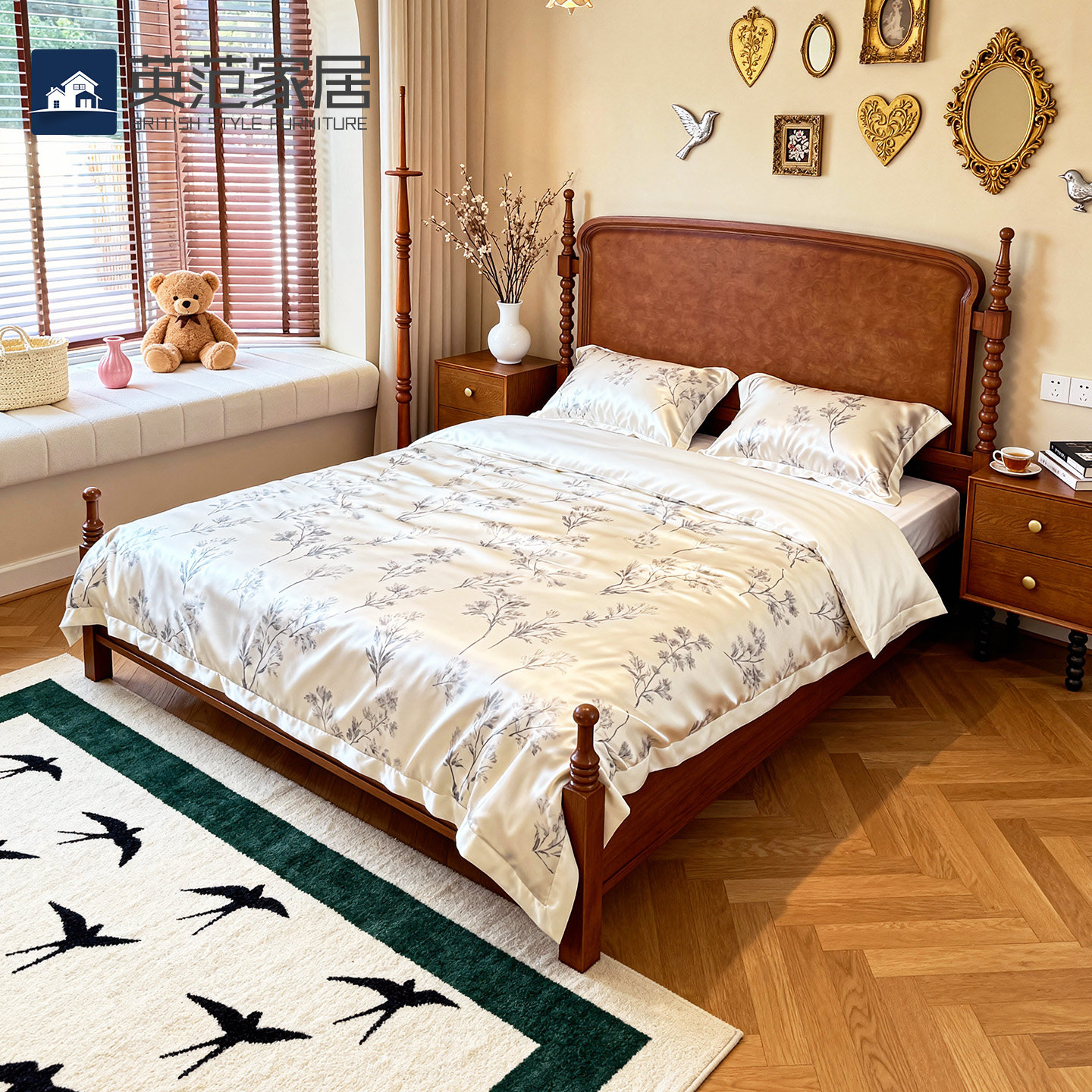 法式中古风小户型储物次卧星空床