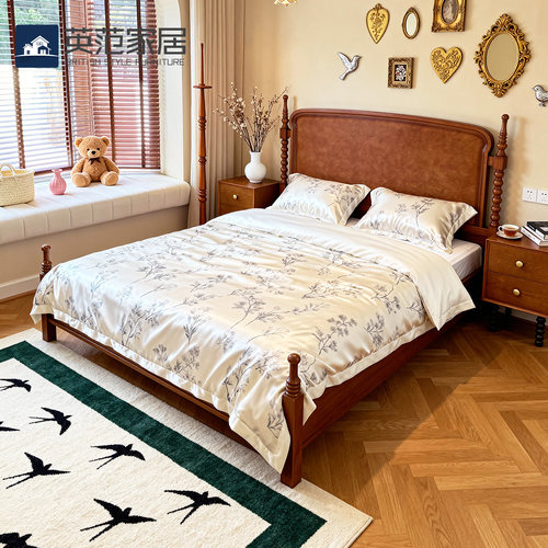 法式中古风小户型储物次卧星空床