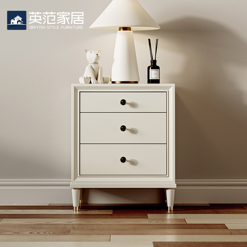 美式轻奢实木床头柜小户型柜子