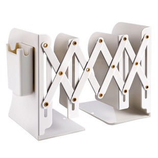 伸缩书立带笔筒L型书架一体桌面书本折叠固定书本收纳架挡板书夹立架学生用桌上高中生收缩立书架创意放书架