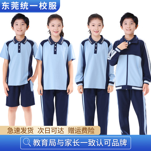东莞统一校服中学小学生夏季套装