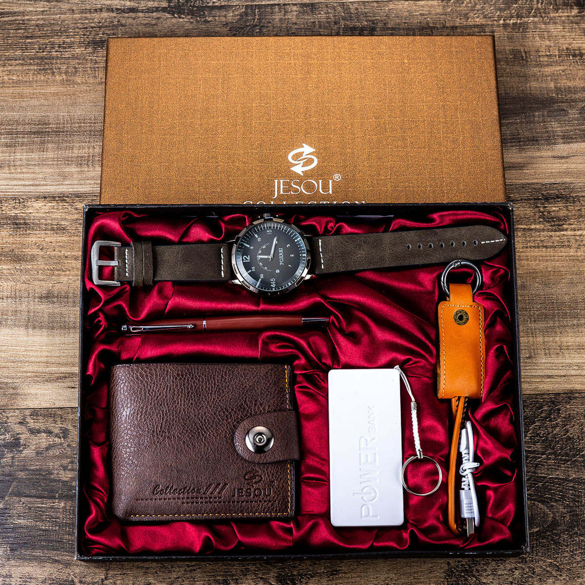 good quality wrist watch leather wallet gift set for men boy
